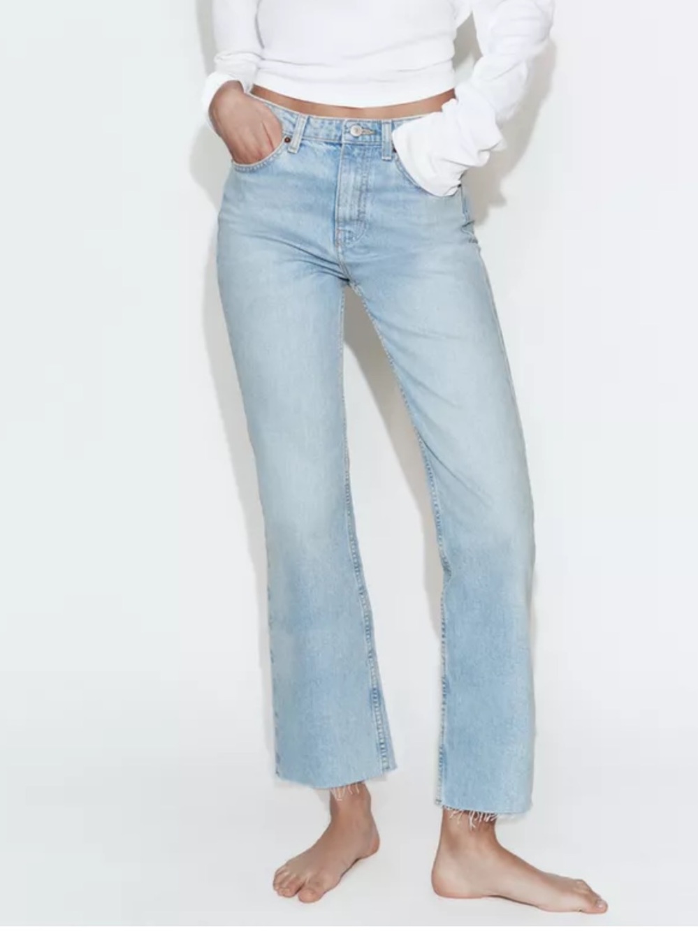 Zara crop flare jeans size 6